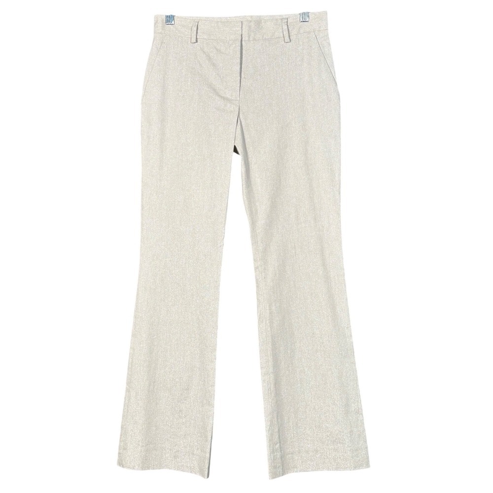 L'Autre Chose Metallic Silver Shimmer Flare Pants Womens US 4 IT 40